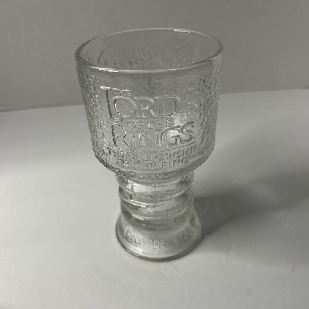 The Lord Of The Rings, The Fellowship Of The Ring Glass Goblet. December 2001.